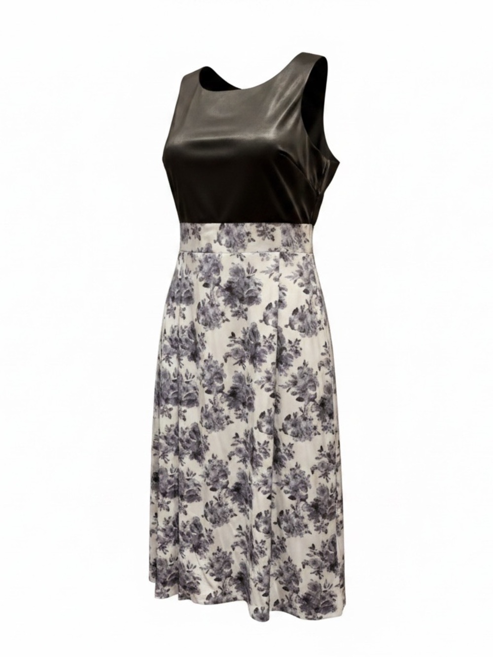 Custom Made Floral Black and White Roses Dress